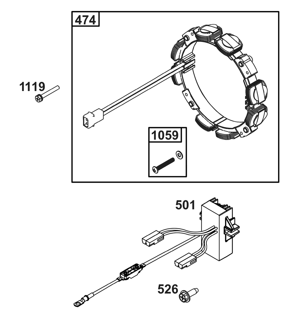 Alternator Group Diagram and Parts List for 386777-3151-G1 200000 - 399999 Briggs and Stratton Engine